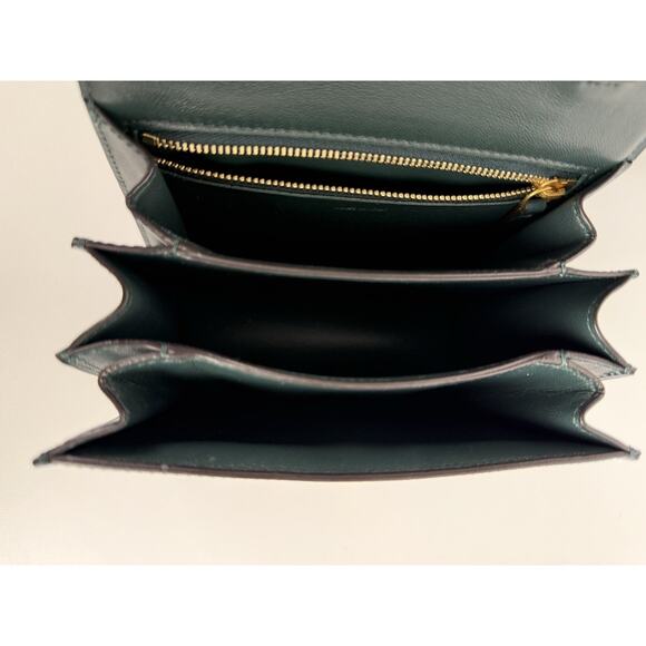 Celine Classic Box Medium Dark Green Leather Women's Shoulder Bag - Picture 11 of 16